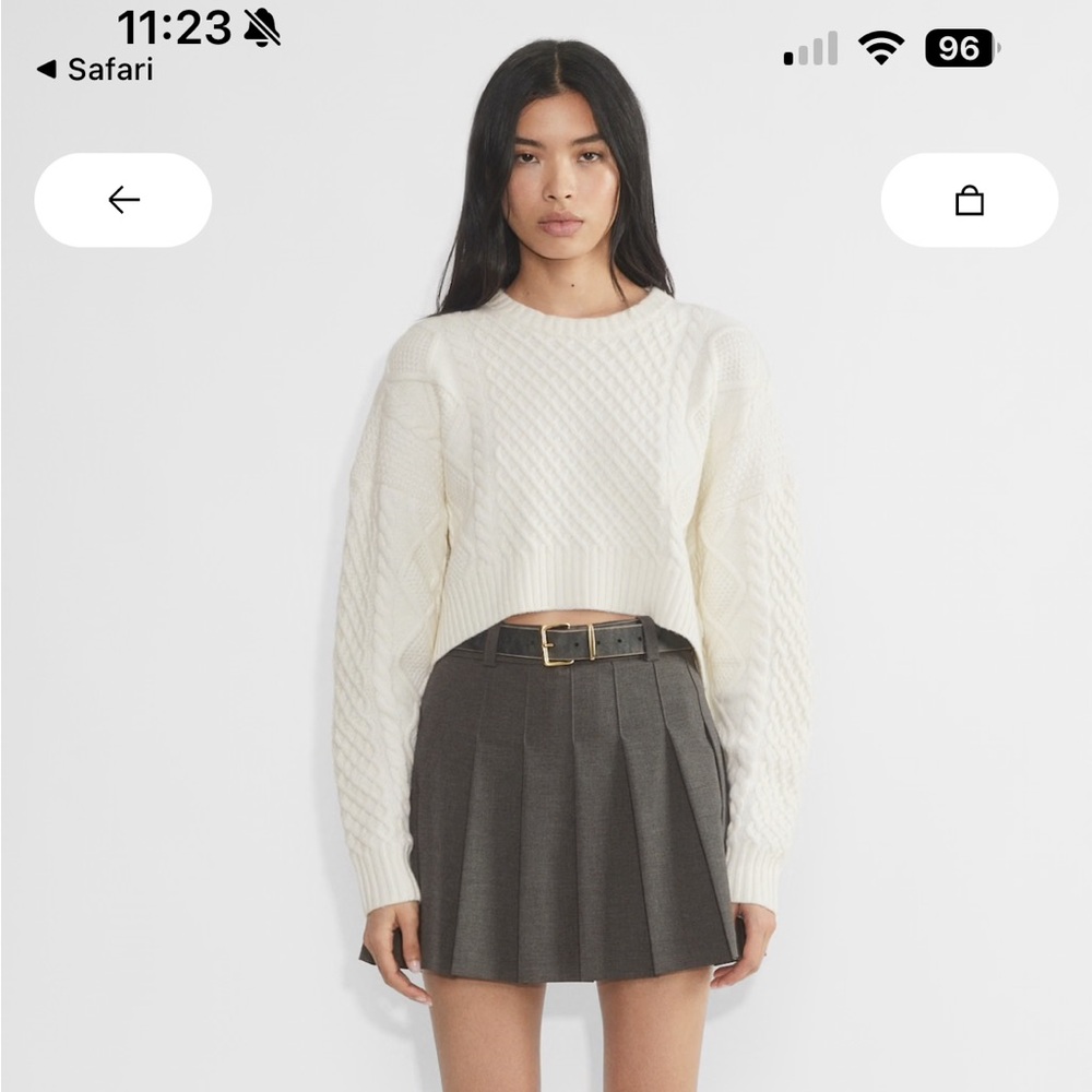Women's Cream Cable Knit Sweater